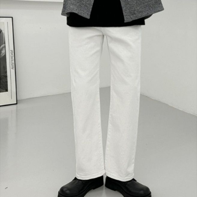 머시따 남성용 데일리 세미 와이드 데님 팬츠