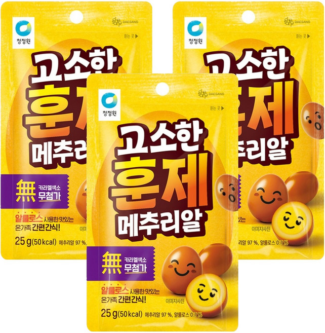 청정원 고소한 훈제 메추리알, 25g, 3개