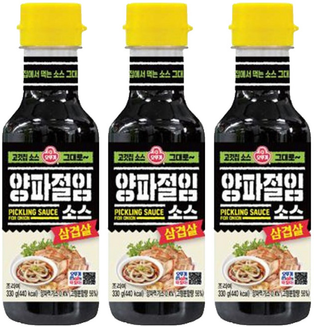 오뚜기 삼겹살 양파절임소스, 330g, 3개