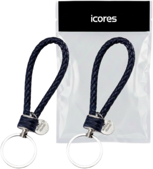 아이코어스 모던 가죽 키링, 블랙, 2개