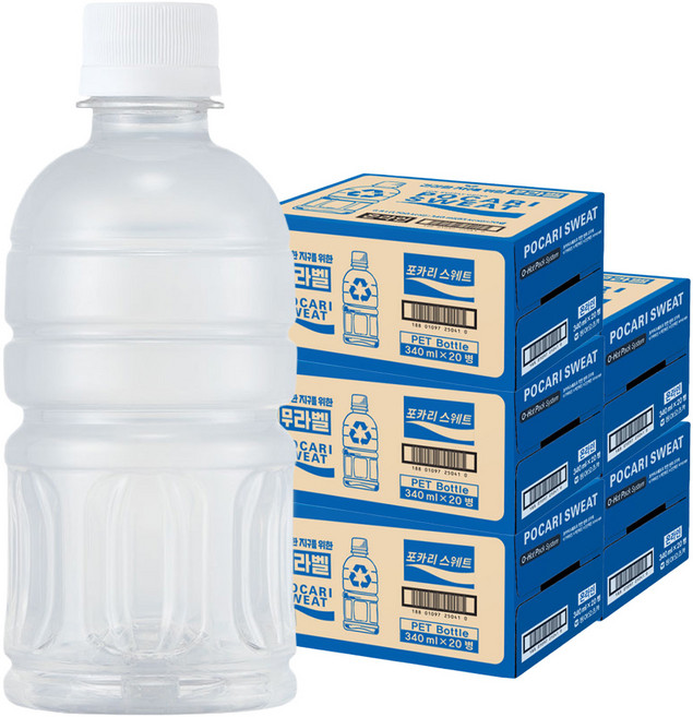 포카리스웨트 무라벨, 340ml, 100개