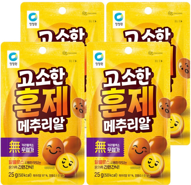 청정원 고소한 훈제 메추리알, 25g, 4개
