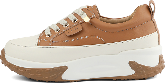 J SHOE 牛皮 Pinco 彈性綁帶抽繩厚底運動鞋 4.5cm
