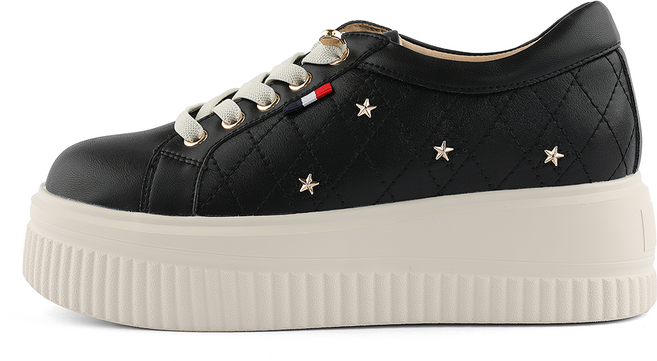 제이슈 소가죽 치크 밴드스트링 플랫폼 스니커즈