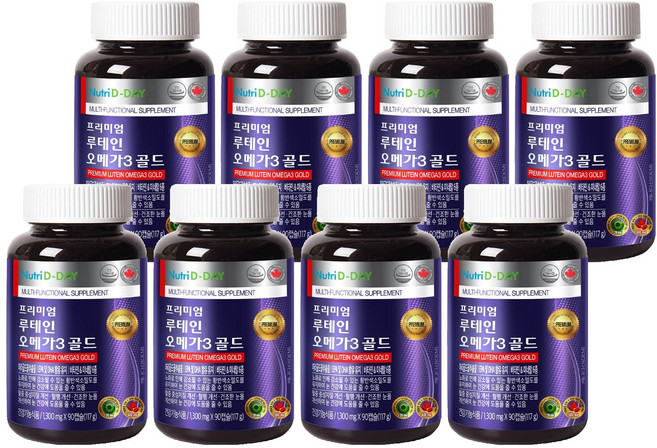 뉴트리디데이 프리미엄 루테인 오메가3 골드, 90정, 8개