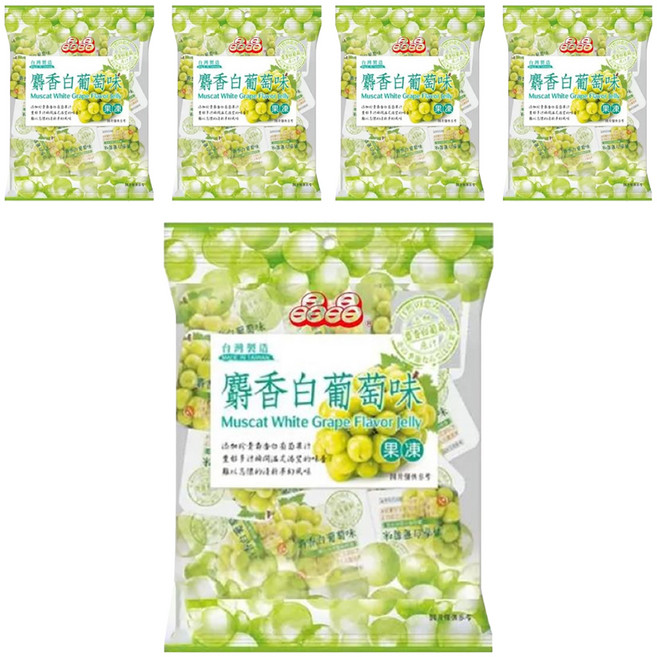 晶晶 麝香白葡萄果凍, 400g, 5袋