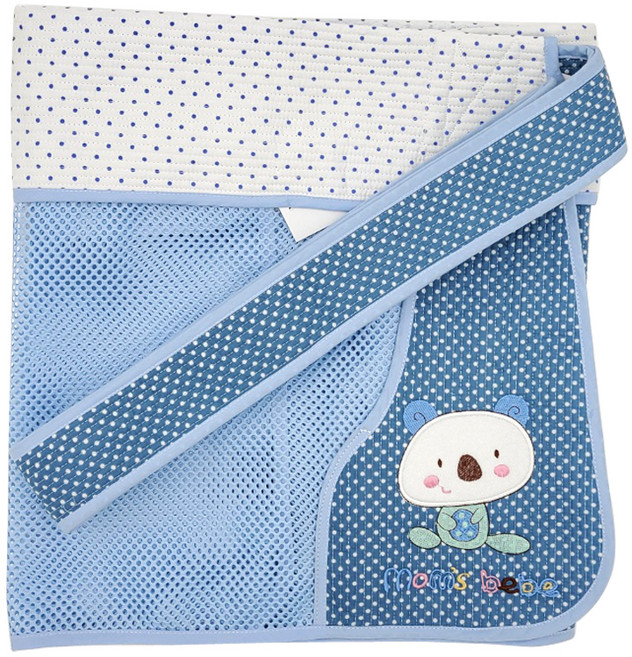 맘스베베 베어 5부 망사 포대기, 블루