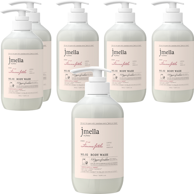 jmella 法式漫舞香水沐浴乳 No.02 Femme Fatale, 500ml, 6瓶