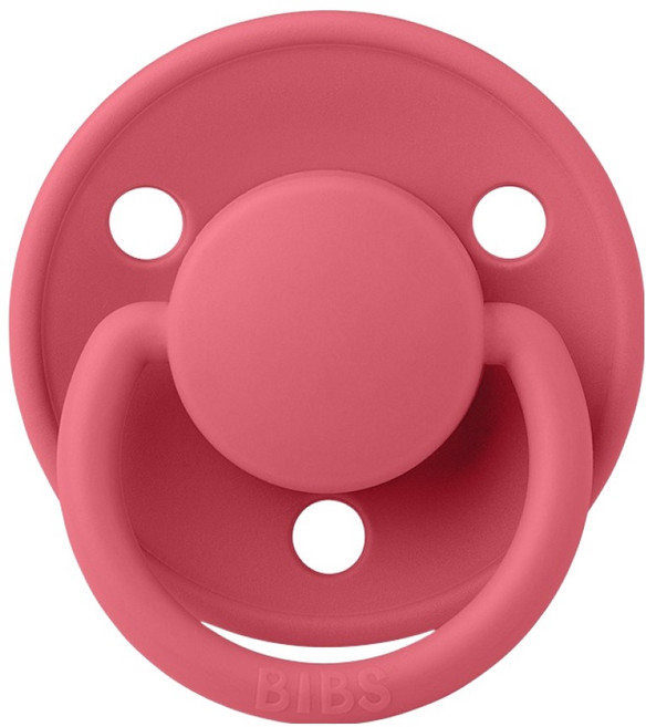 BIBS De Lux矽膠奶嘴, 0-18m, 珊瑚紅, 1個