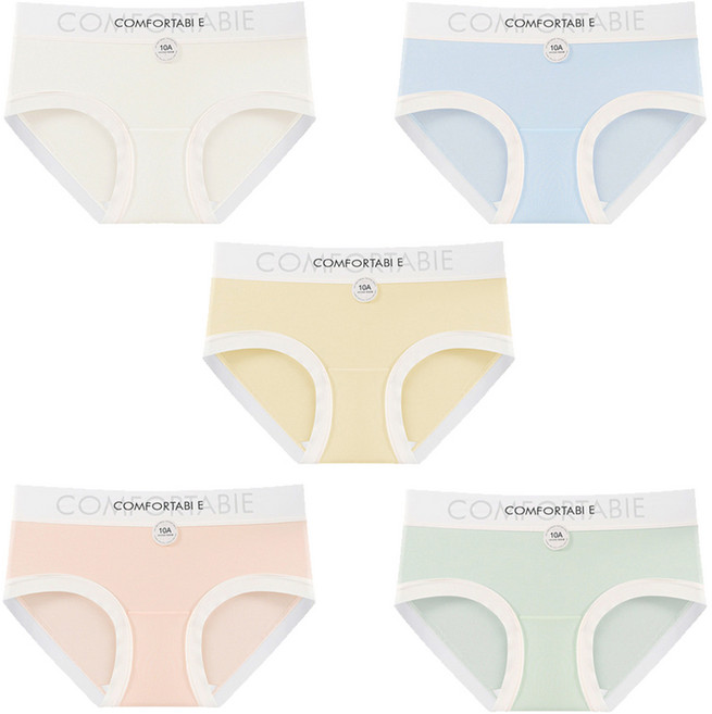 아이뿜 여아용 소프트 컴포트 학생 삼각팬티 5종 세트 W11