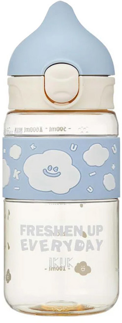 IKUK 艾可 PPSU環保直飲瓶, 天藍色, 600ml, 1個