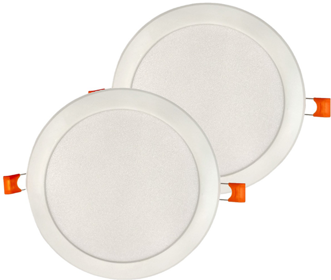 24W LED 嵌燈 直徑18 x 3cm 暖光 2個, 白色, 1組