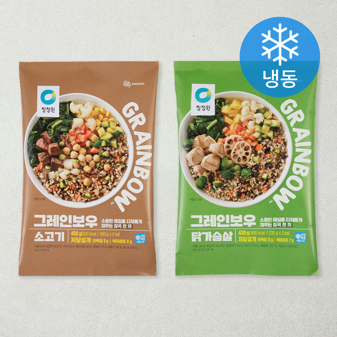 청정원 그레인보우 소고기 200g 2p + 닭가슴살 200g 2p (냉동), 800g, 1세트