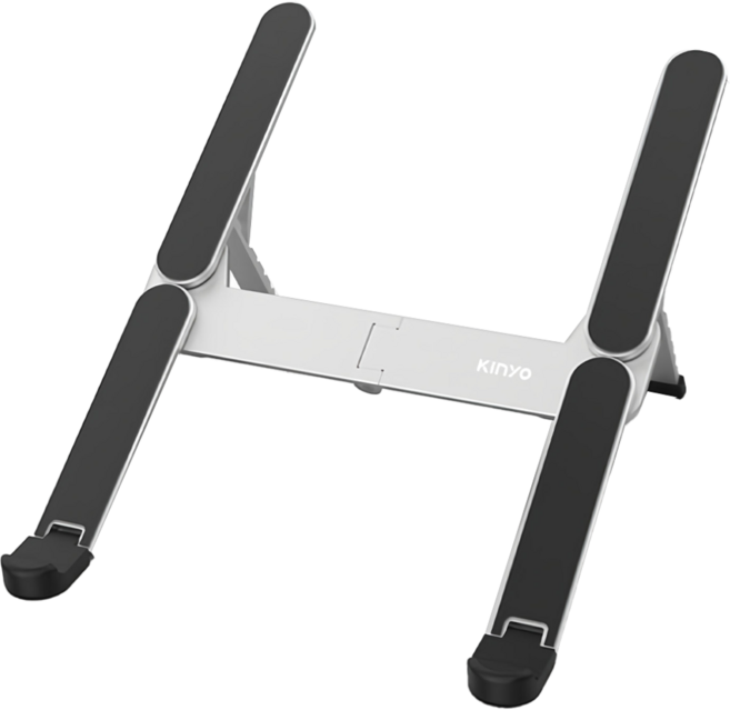Kinyo 輕巧隨身折疊鋁合金筆電增高支架 NCP-241, 1個, 銀色