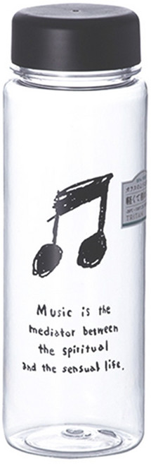 YAMADA 山田化學 飲料罐, 音符 黑色 + 透明, 500ml, 1個