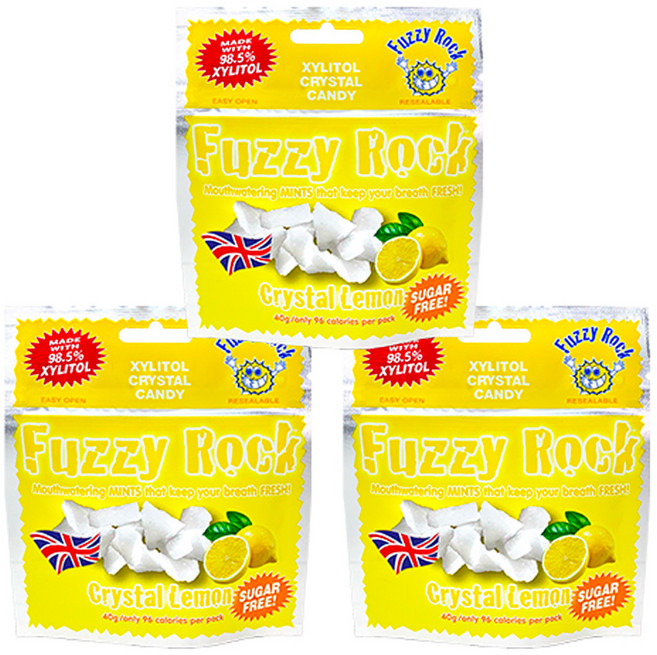 퍼지락 자일리톨 크리스탈 캔디 레몬향, 40g, 3개