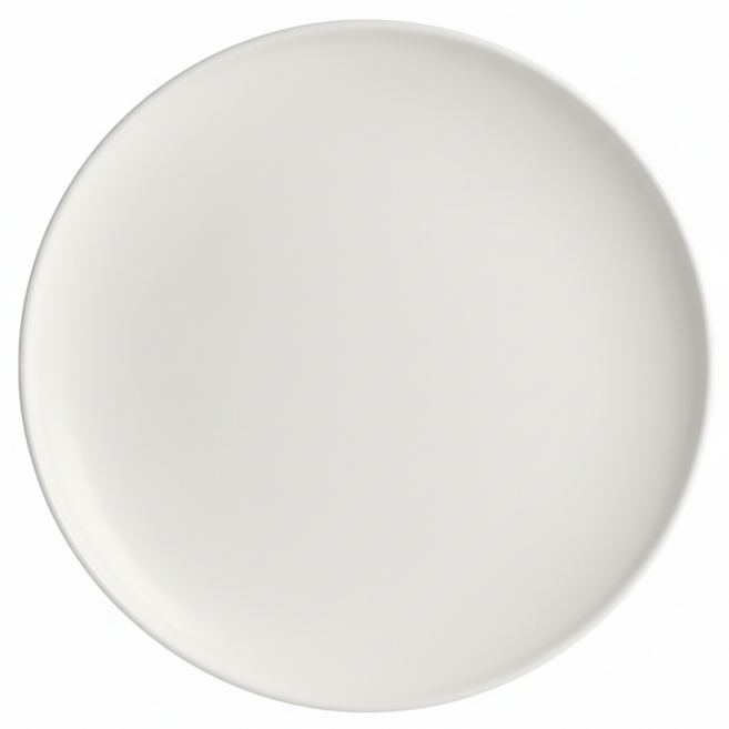 Homely Zakka 莫蘭迪啞光釉陶瓷餐具 圓平盤, 莫蘭迪白, 1個