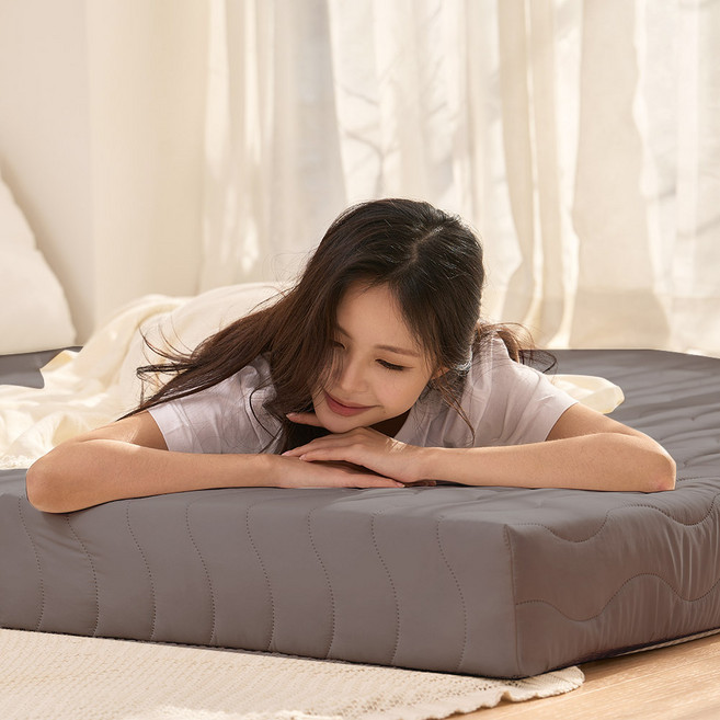 LIV MOM 護腰三折式高彈力床墊, 15cm, 炭灰色