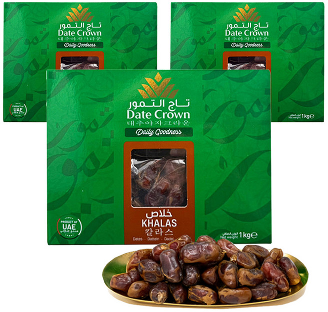 데이트크라운 칼라스 대추야자, 1kg, 3개