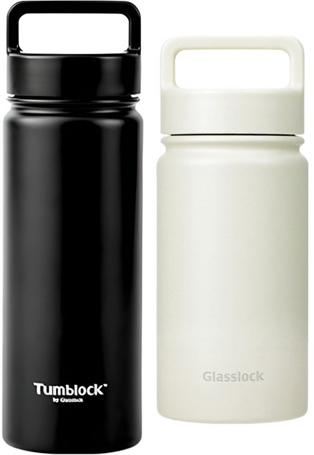 글라스락 스포티 핸들 텀블러 350ml + 텀블락 스포티 핸들 텀블러 500ml, 350ml(베이지) + 500ml(블랙), 1세트