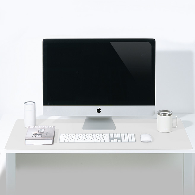 미소로운 와이드 논슬립 테이블 데스크 매트, 퓨어화이트