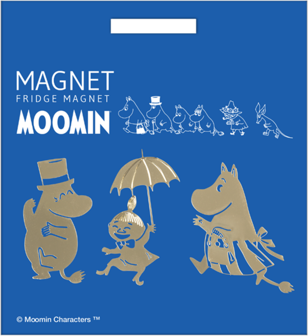 PLUTO DESIGN 嚕嚕米造型磁鐵3件組, 嚕嚕米家族 藍色, 1組