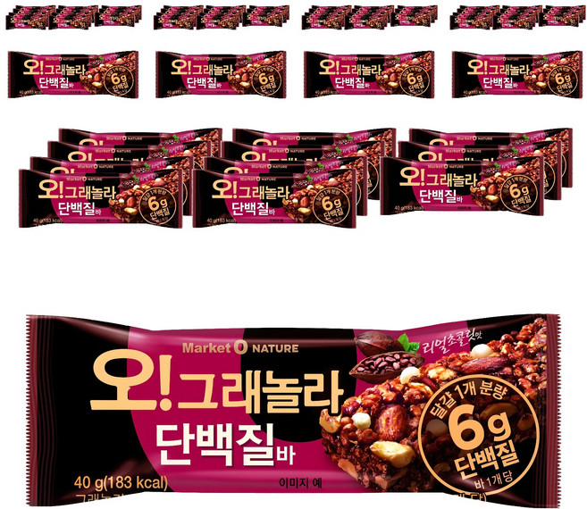 마켓오네이처 오 그래놀라 단백질바, 40g, 60개