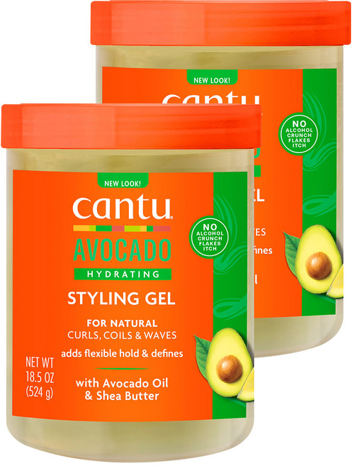 cantu 酪梨保濕定型凝膠 無酒精, 524g, 2罐