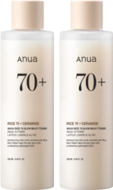 아누아 라이스 70 글로우 밀키 토너, 250ml, 2개 - 쿠팡