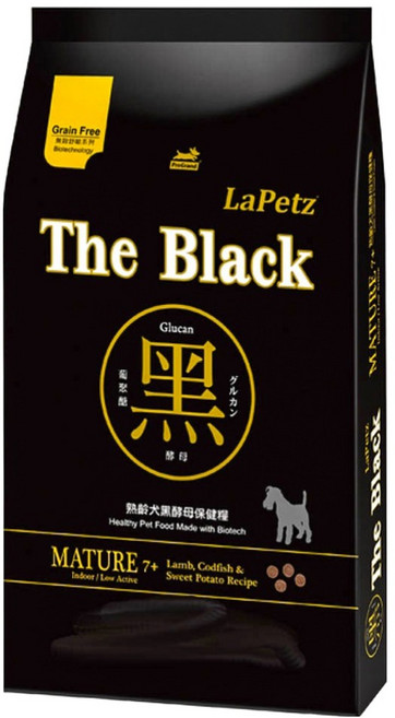 LaPetz 樂倍 熟齡犬 黑酵母保健糧 乾飼料, 羊肉 + 鱈魚 + 地瓜, 5kg, 1袋
