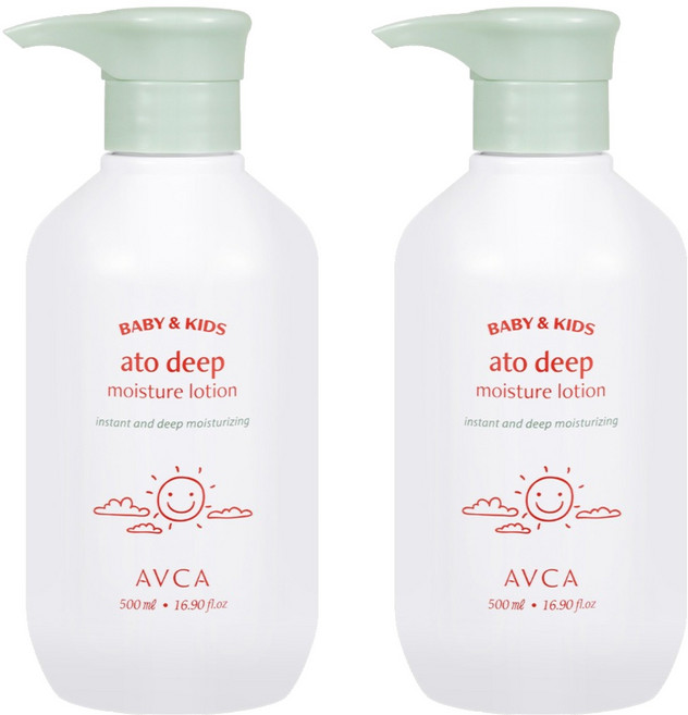 아브카 베이비 앤 키즈 아토 고보습 로션 무향, 500ml, 2개