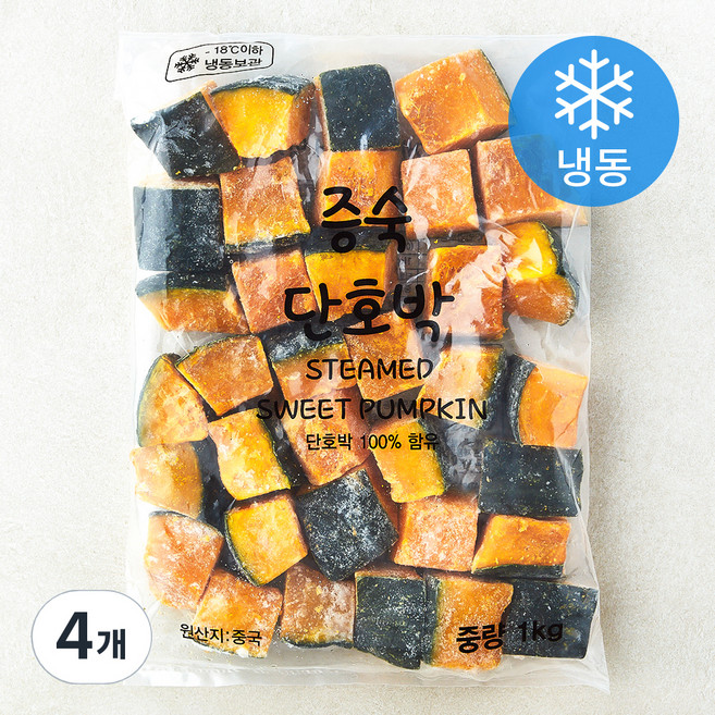 신정푸드 증숙 단호박 (냉동), 4개, 1kg