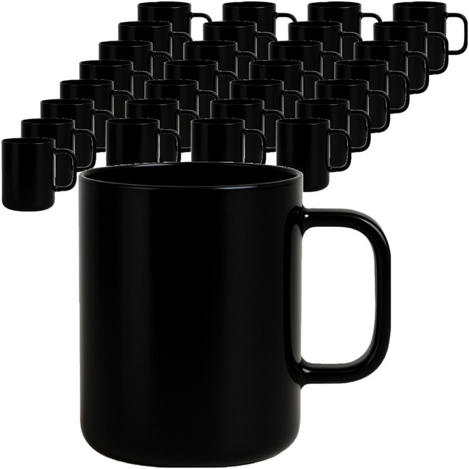 리빙메이트 트라이탄 안깨지는 머그컵 480ml, 블랙, 54개