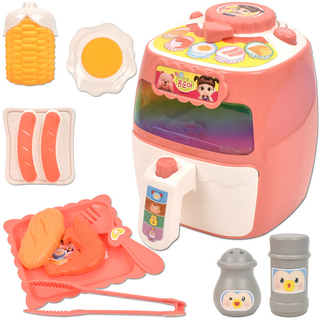 콩순이 구워주면 색이 변하는 에어프라이어 주방놀이, 혼합색상, 1개