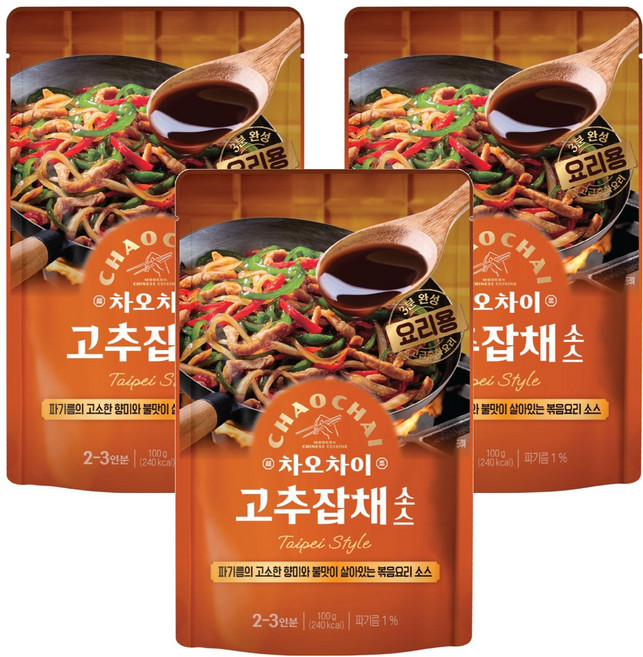 차오차이 고추잡채 소스, 100g, 3개