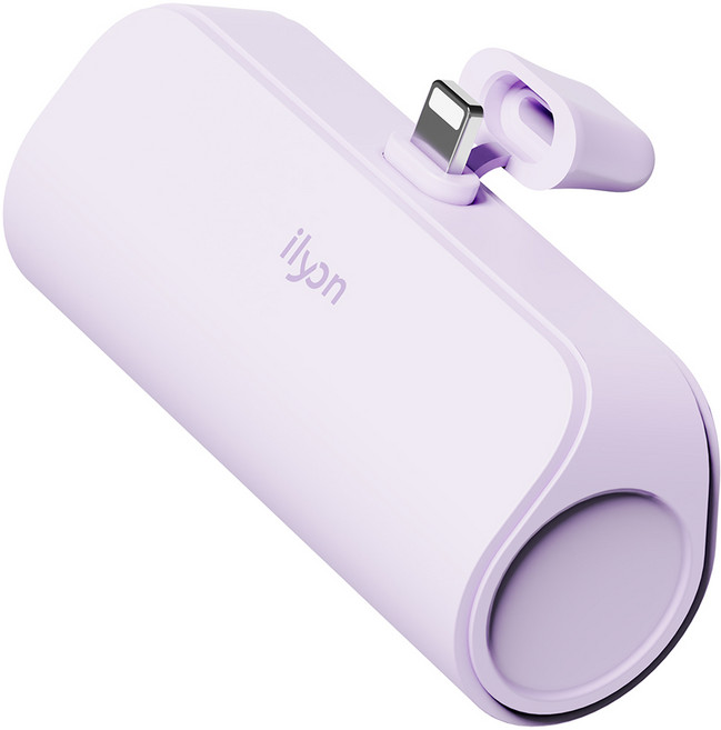 일리온 파스텔 도킹형 휴대용 미니 보조배터리 5000mAh 애플8핀, 라벤더, NAT-DB10W8P