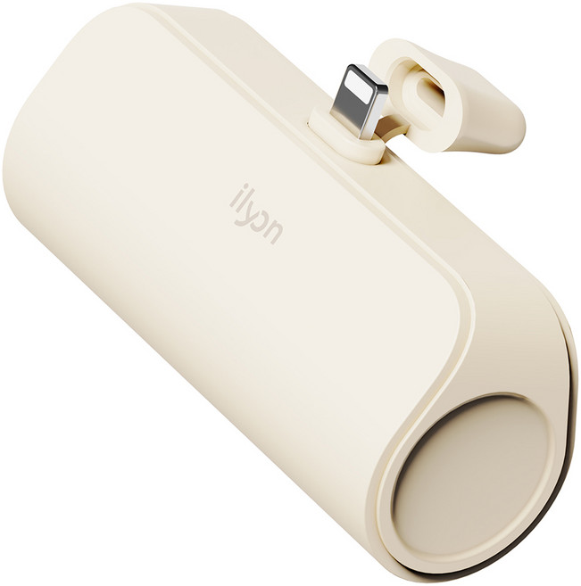 일리온 파스텔 도킹형 휴대용 미니 보조배터리 5000mAh 애플8핀, 아이보리, NAT-DB10W8P