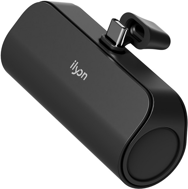 일리온 파스텔 도킹형 휴대용 미니 보조배터리 5000mAh C타입, 블랙, NAT-DB10WCP