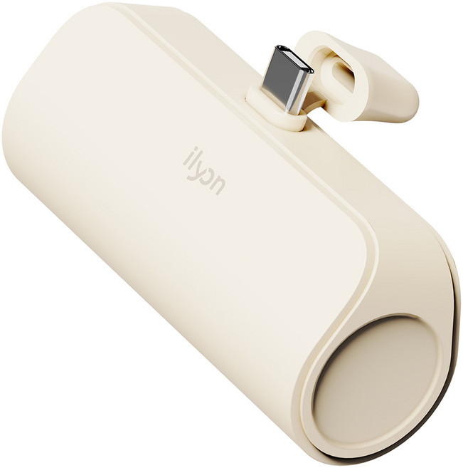 일리온 파스텔 도킹형 휴대용 미니 보조배터리 5000mAh C타입, 아이보리, NAT-DB10WCP