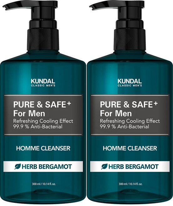 쿤달 퓨어 앤 세이프 쿨링 남성청결제, 300ml, 2개