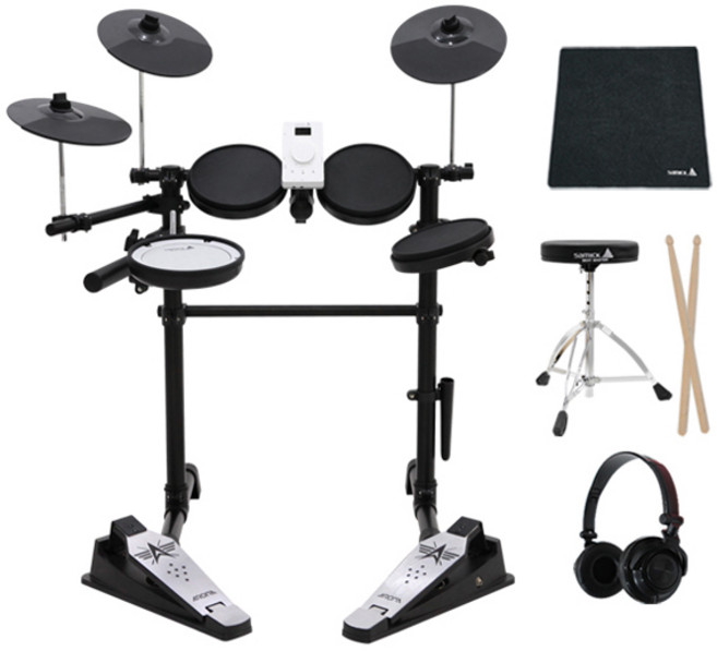 삼익악기 비트 마스터 전자드럼 BM-1 + 고급형 드럼 의자 + 고급 매트 + 접이식 헤드폰 + 드럼스틱 2p 세트, 1세트