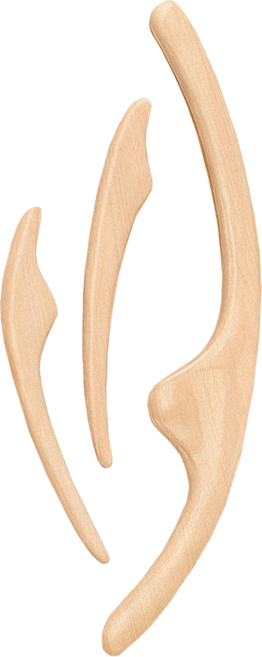 上手家居 日式瘦臉體雕按摩器 3件組 撥筋棒/臉部按摩器/刮痧棒, 原木色, 1組