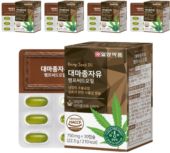 일양약품 대마종자유 햄프씨드 오일 22.5g, 30정, 5개