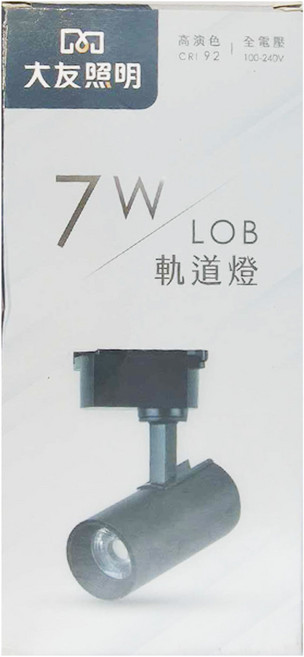 INNOTEK 大友照明 7W LED軌道燈 CRI92 100-240V, 白光黑殼, 1個