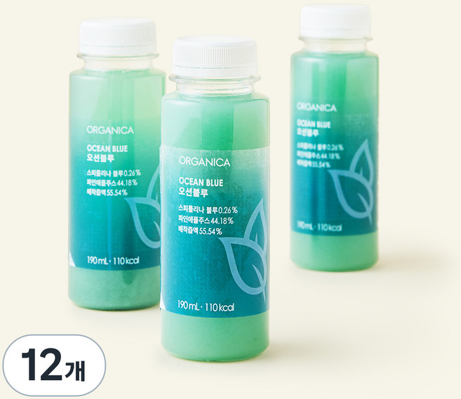 올가니카 오션블루 과채주스, 190ml, 12개