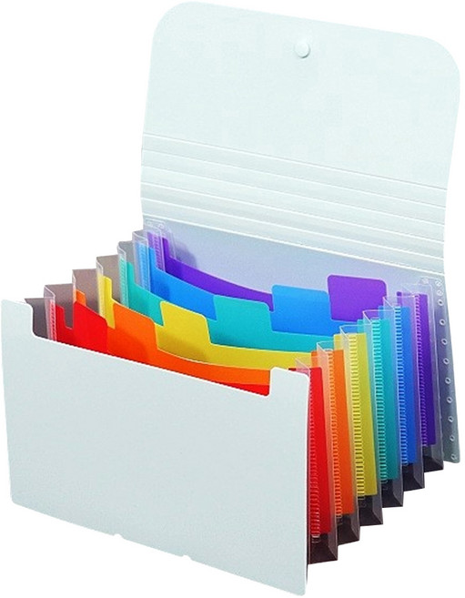 마다꾸미 A6 지폐 보관함 통장 영수증 정리 아코디언 7칸 컬러속지 파일, 그린, 1개