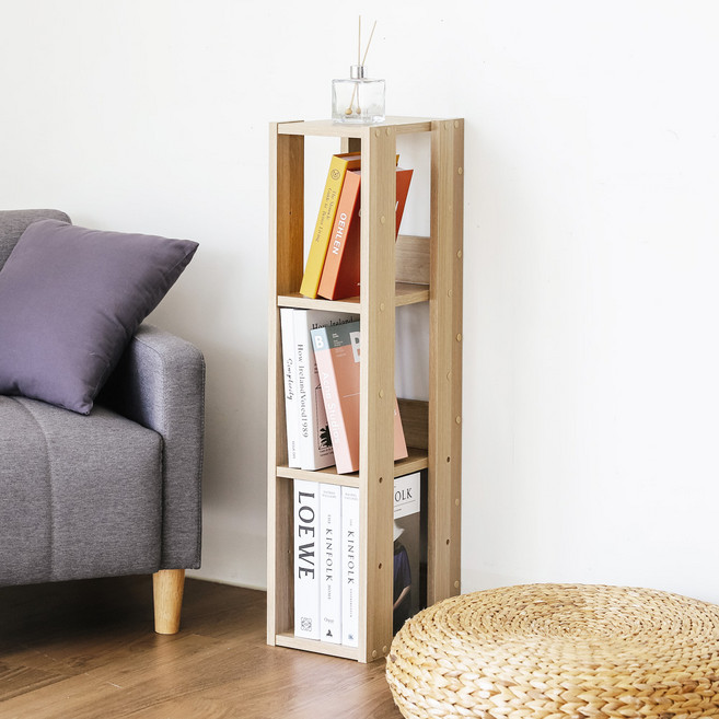 아이리스 오픈 우드 수납 선반, 베이지, 3단