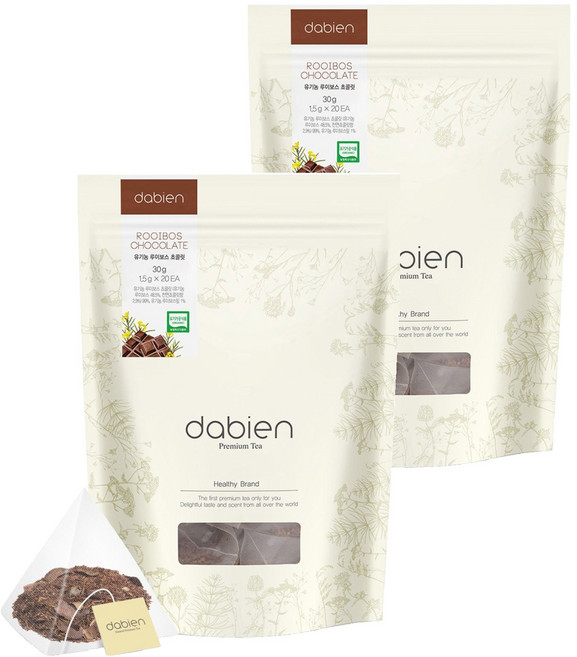 다비앙 유기농 루이보스 초콜릿 티백, 1.5g, 20개입, 2개
