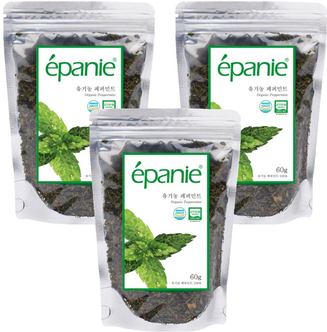 에빠니 유기농 페퍼민트 티 리필, 60g, 3개, 1개입