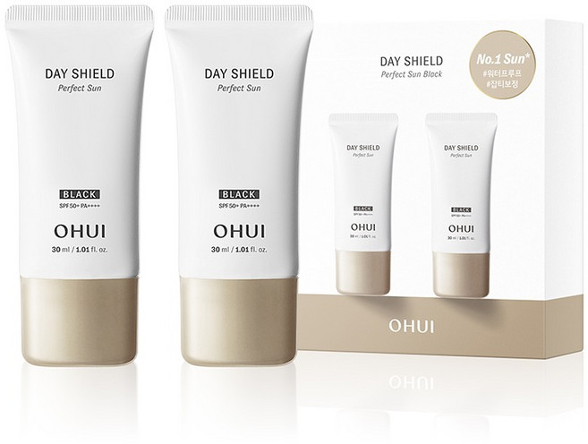 오휘 데이쉴드 퍼펙트 선크림 블랙 듀오 SPF50+ PA++++, 30ml, 2개